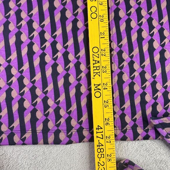 Liz Claiborne Shirt Womens 3X Bright Violet Geo V-Neck Tie Front Long Sleeve - Picture 13 of 16